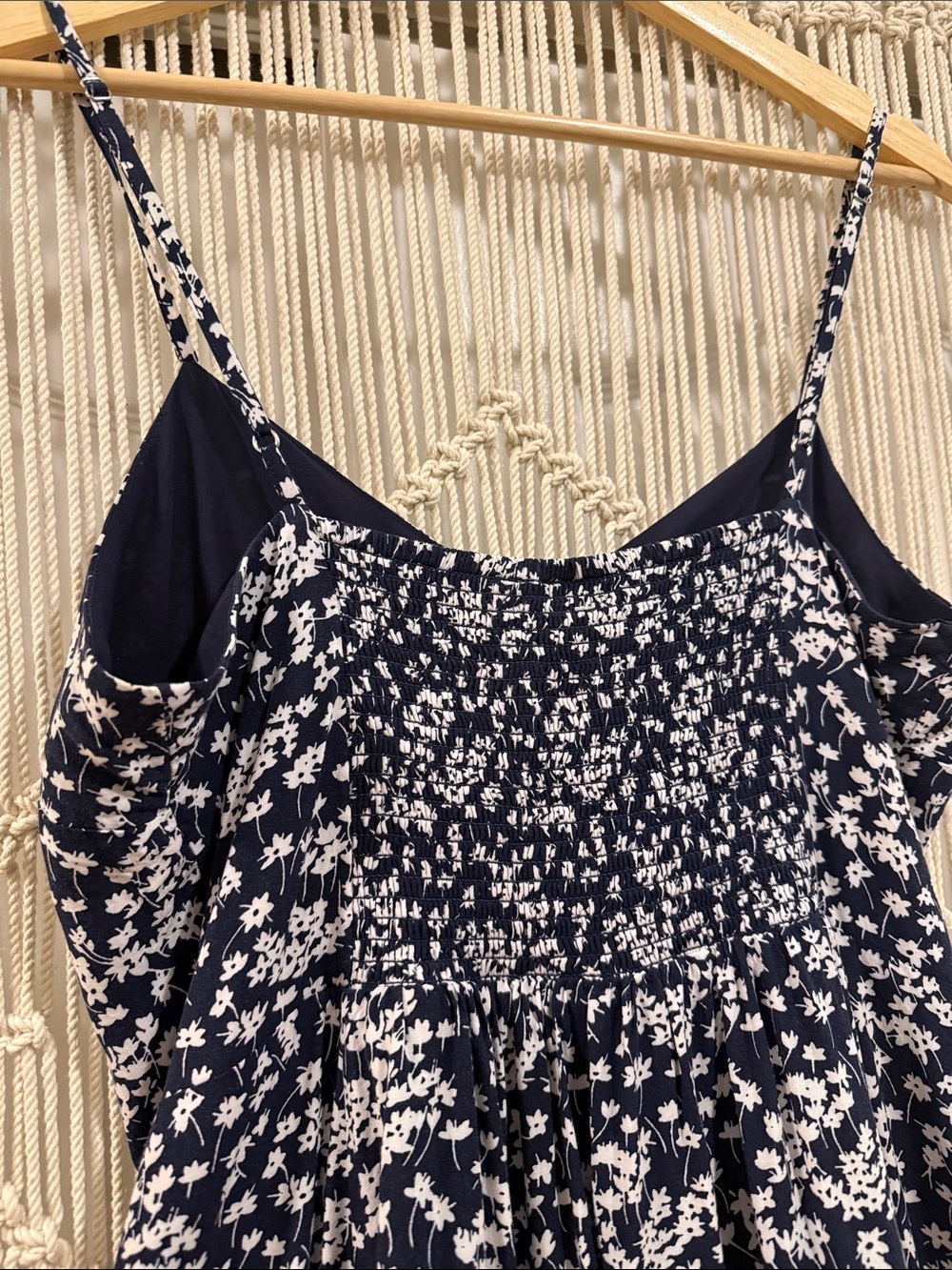 GAP Navy and White Floral Spaghetti-Strap Mini Dress - Picture 4 of 8
